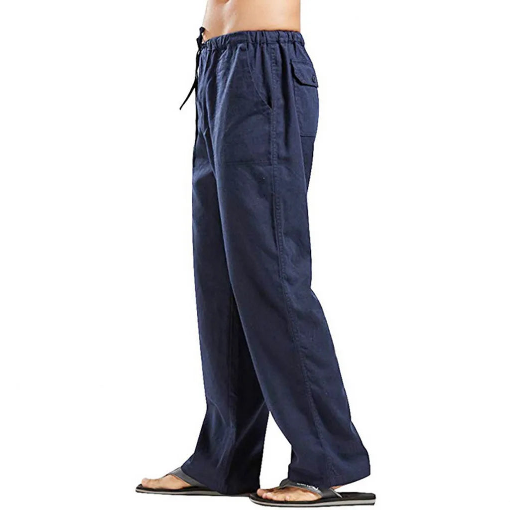Men's Pants Loose Cool Casual Long Pants Elastic Waist Long Pant Casual Large Size Streetwear Lightweight Trousers.