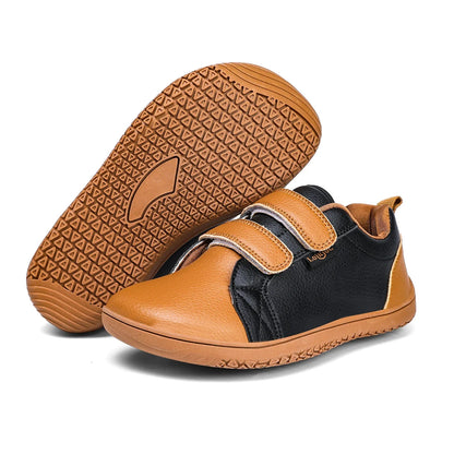 Boys Girls Barefoot Shoes Kids Wide Toe Minimalist Fashion Sneakers Lightweight Hook Loop Artificial Leather Walking Flats.