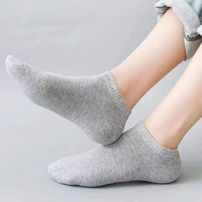 Unisex Casual Plain Color Boat Socks Thin Breathable Comfy Anti Odor Sweat-absorbing Ankle Socks For Men Women black,white,gray.