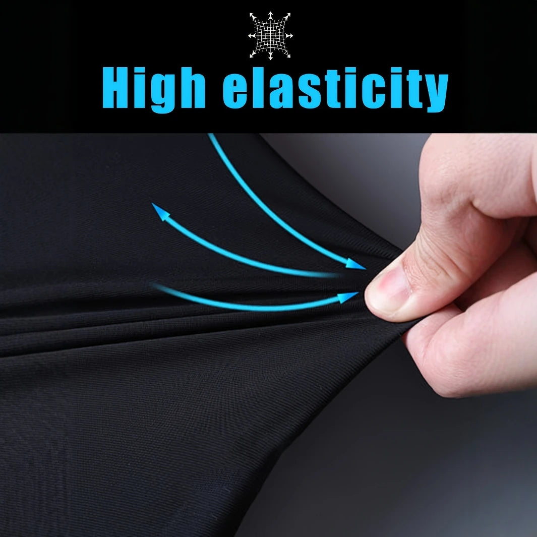 1pc Men's Lightweight Athletic Cropped Pants with Drawstring, Zippered Pockets & Reflective Strips - Breathable, Quick-Dry Fabri.