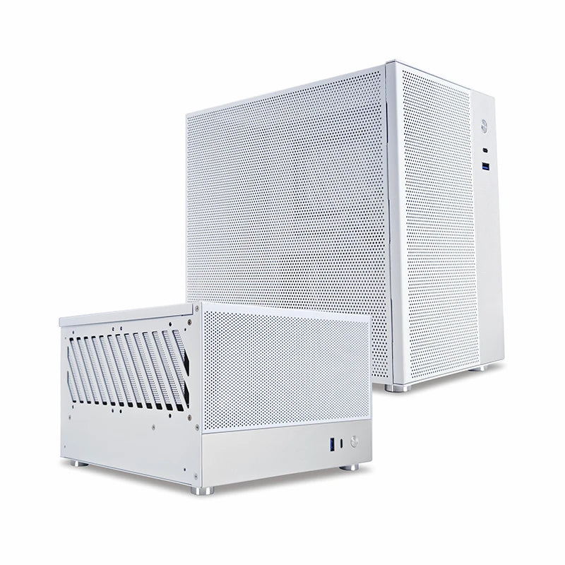 METALFISH T20 Mini ITX Case 9L Gaming Computer White Chassis Compact PC Support Flex PSU/100mm Cooler/180Liquid Cooler/240mm GPU.