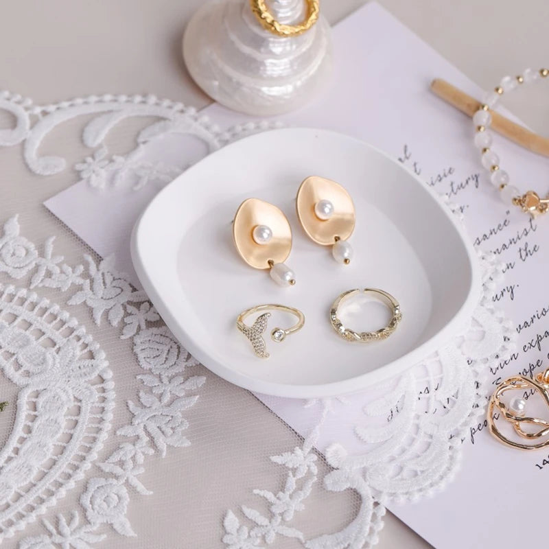 Storage Tray Clay Silicone Molds DIY Jewelry Display Holder Epoxy Resin Molds Oval Candle Cup Coaster Gypsum Plsater Mould.