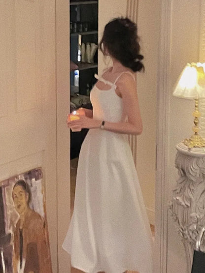 Sommer y2k Spaghetti träger Abend party Kleider solide elegante ärmellose sexy A-Linie kurzes Kleid ein Stück Vestido Mujer