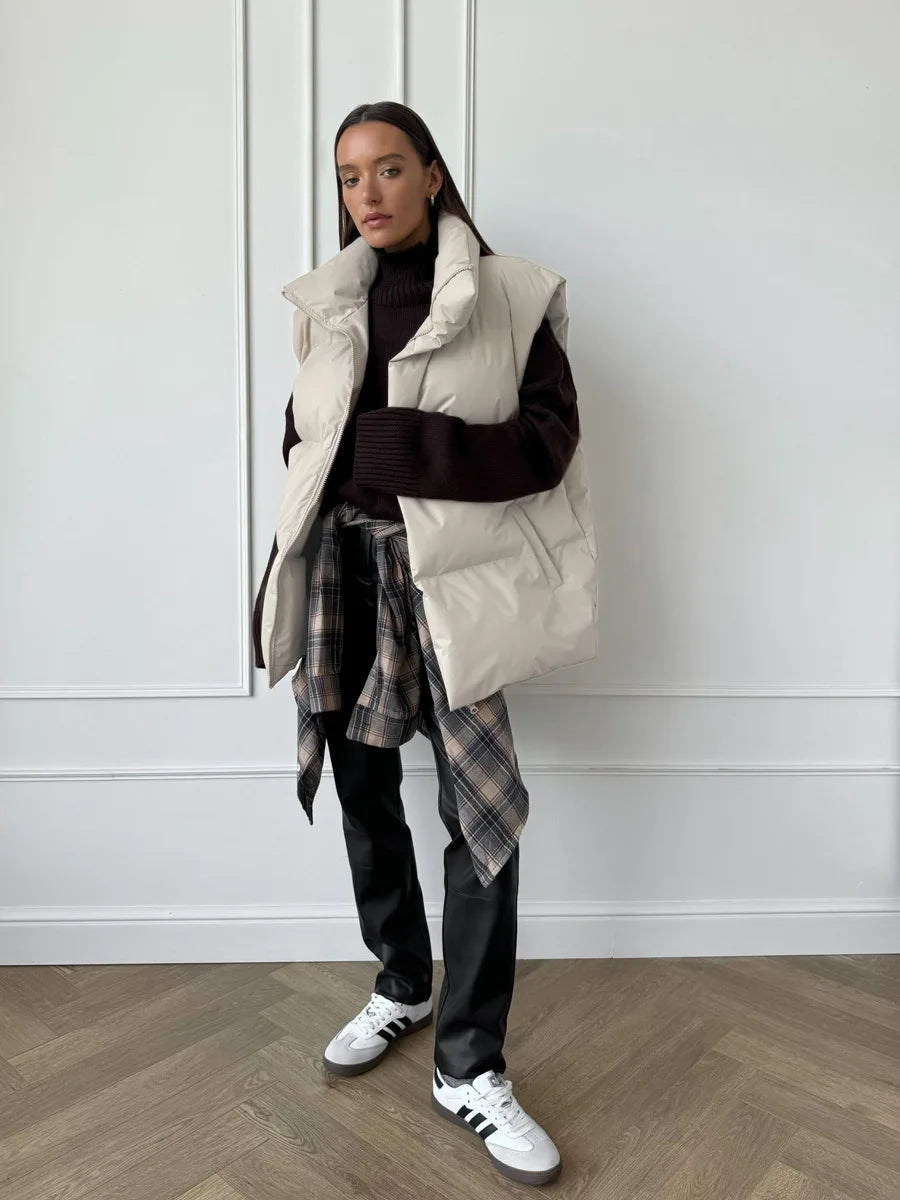 Talenza Damen-Weste aus Baumwolle, neu, ärmellos, sportlich, lässig, einfarbig, Winter, warme Weste, Jacke, Weste, Damen-Baumwolljacke