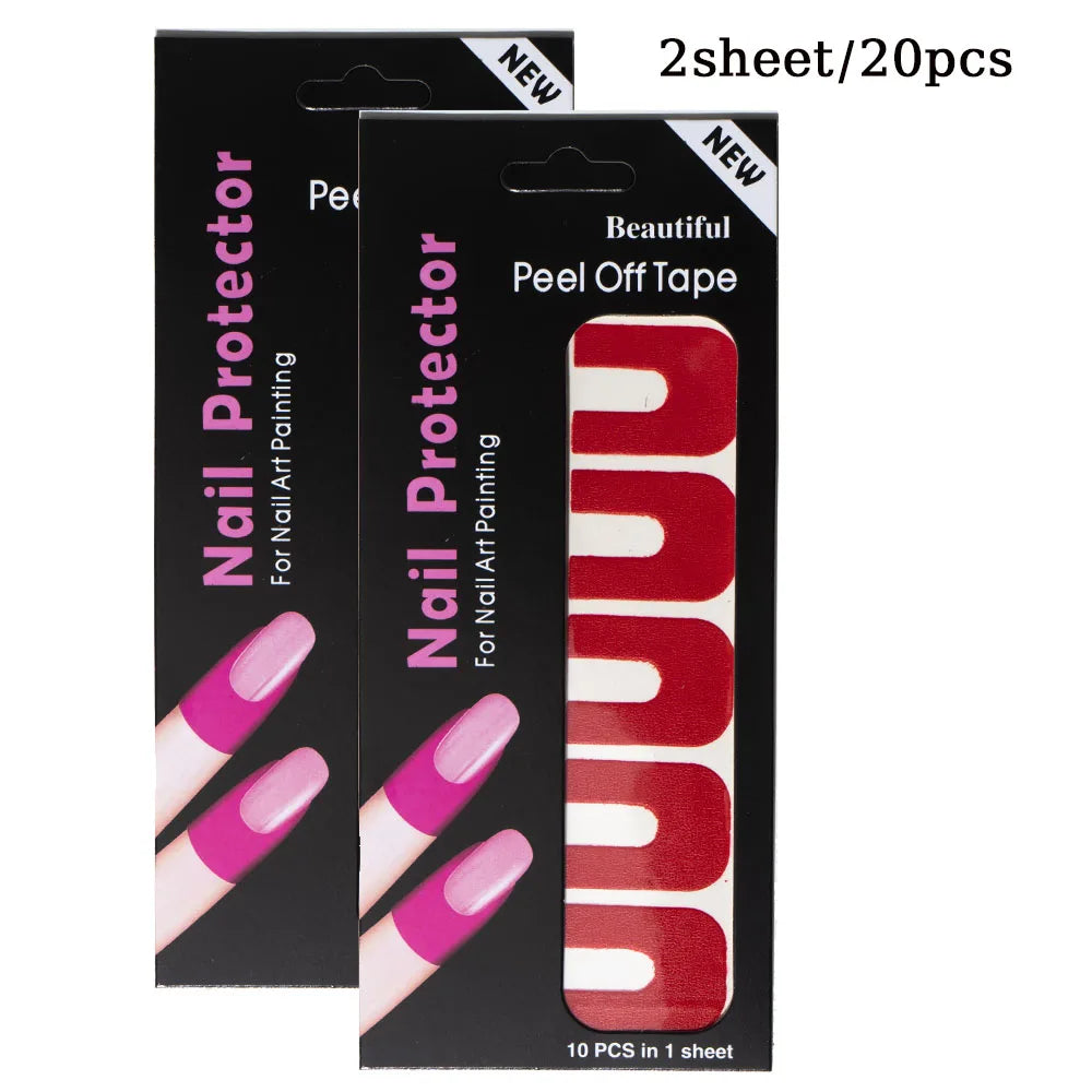 10/20/50 Pcs U-shape Spill-proof Anti-overflow Nail Polish Paint Varnish Peel Off Tape Finger Cover Nail Protector Stickers