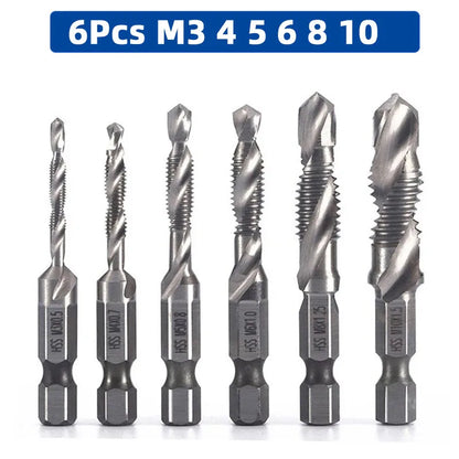 SIQICNC Schaft Titanbeschichtetes HSS-Schraubgewinde Metrisches Gewindebohrer Bohrer Schraubenmaschine Compound Tap M3 M4 M5 M6 M8 M10 Handwerkzeuge