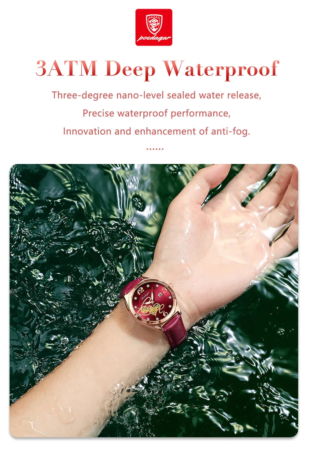 POEDAGAR Fashion Quartz Watch Female Luxury Elegant Casual Clock Waterproof Luminous Date Leather Women Watch Montre Femme gift.