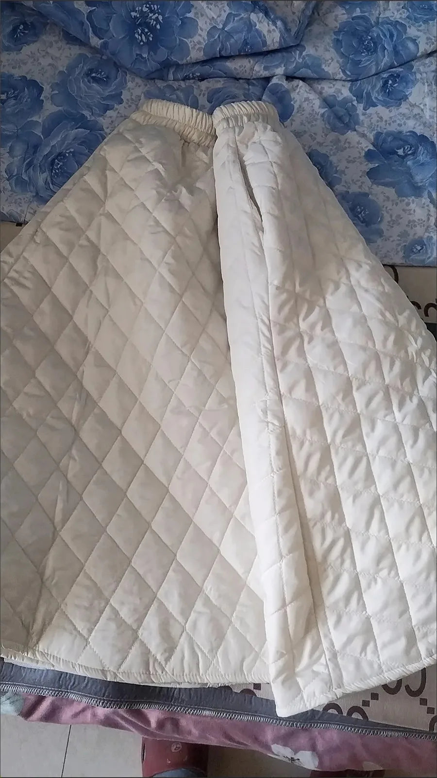 Autumn Winter Cotton Quilted Skirt Warm Womens A-line Faldas Vintage Thicken High Waist Saias Korean Fashion Knee-length Skirts.