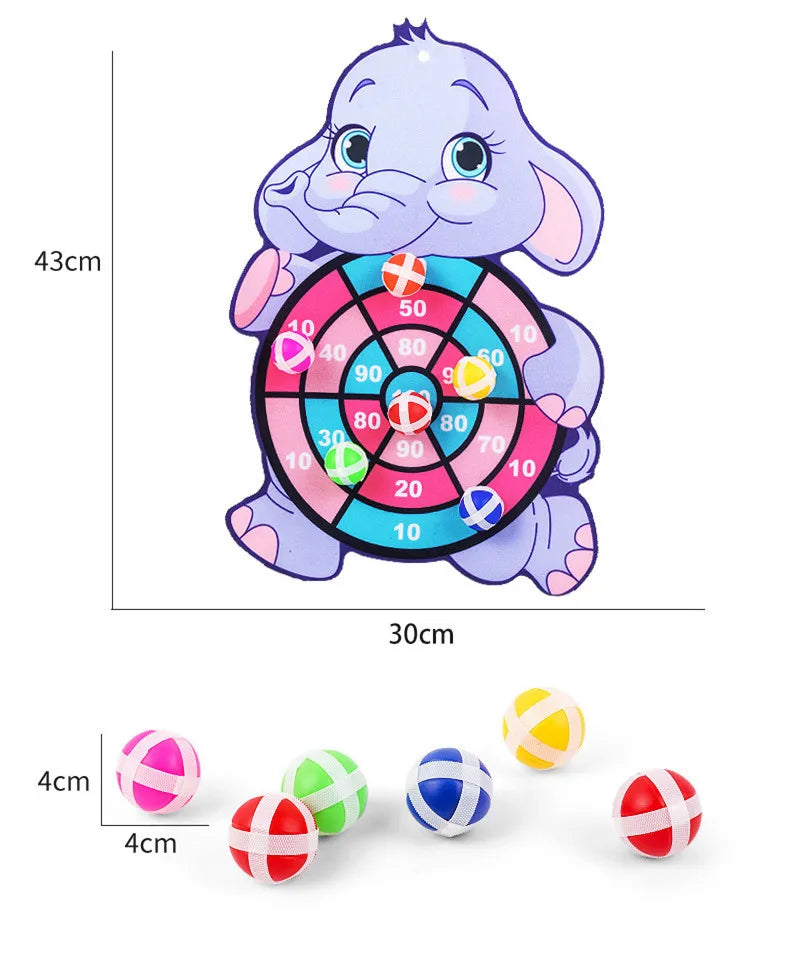 Child Montessori Toys for Kids 2 to 4 Years Old Cartoon Animal Dart Board Sticky Ball Family Interactive Educational Toys Baby.