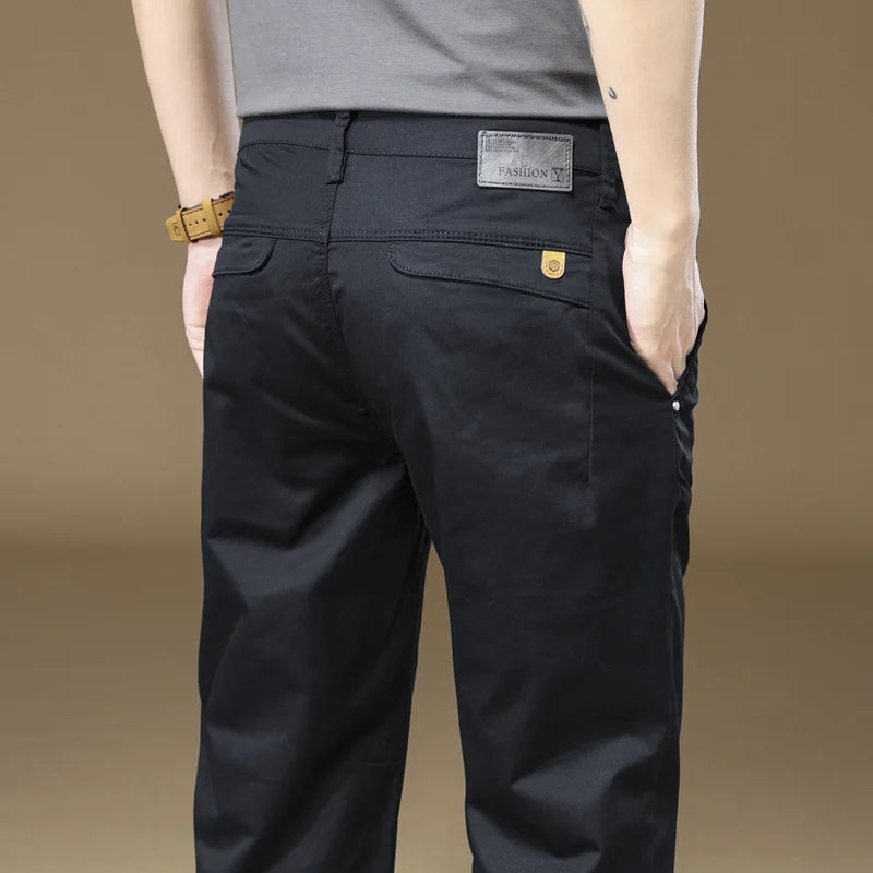 2024 Autumn New Men's Pants 97%Cotton Solid Color Work Wear Casual Pant Wide Korean Y2k Clothing Jogger Cargo Trousers Male.