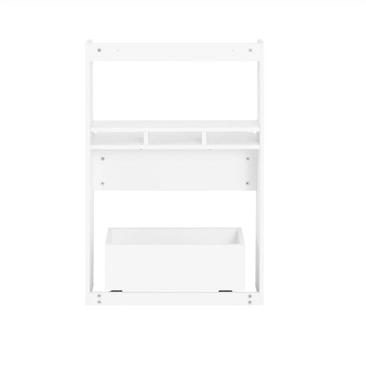 SoBuy FWT105-W Schreibtisch klappbar Computertisch mit Ablagen Klapptisch mit Aufbewahrungsbox Bürotisch für Homeoffice