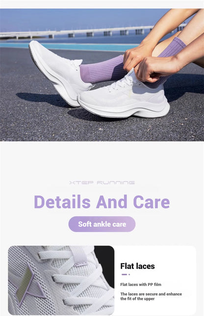 Xtep Laufschuhe für Damen, 2022, Sommer, atmungsaktiv, leicht, mit Rebound-Dämpfung, Stoßdämpfung, Sportschuhe 875218110014