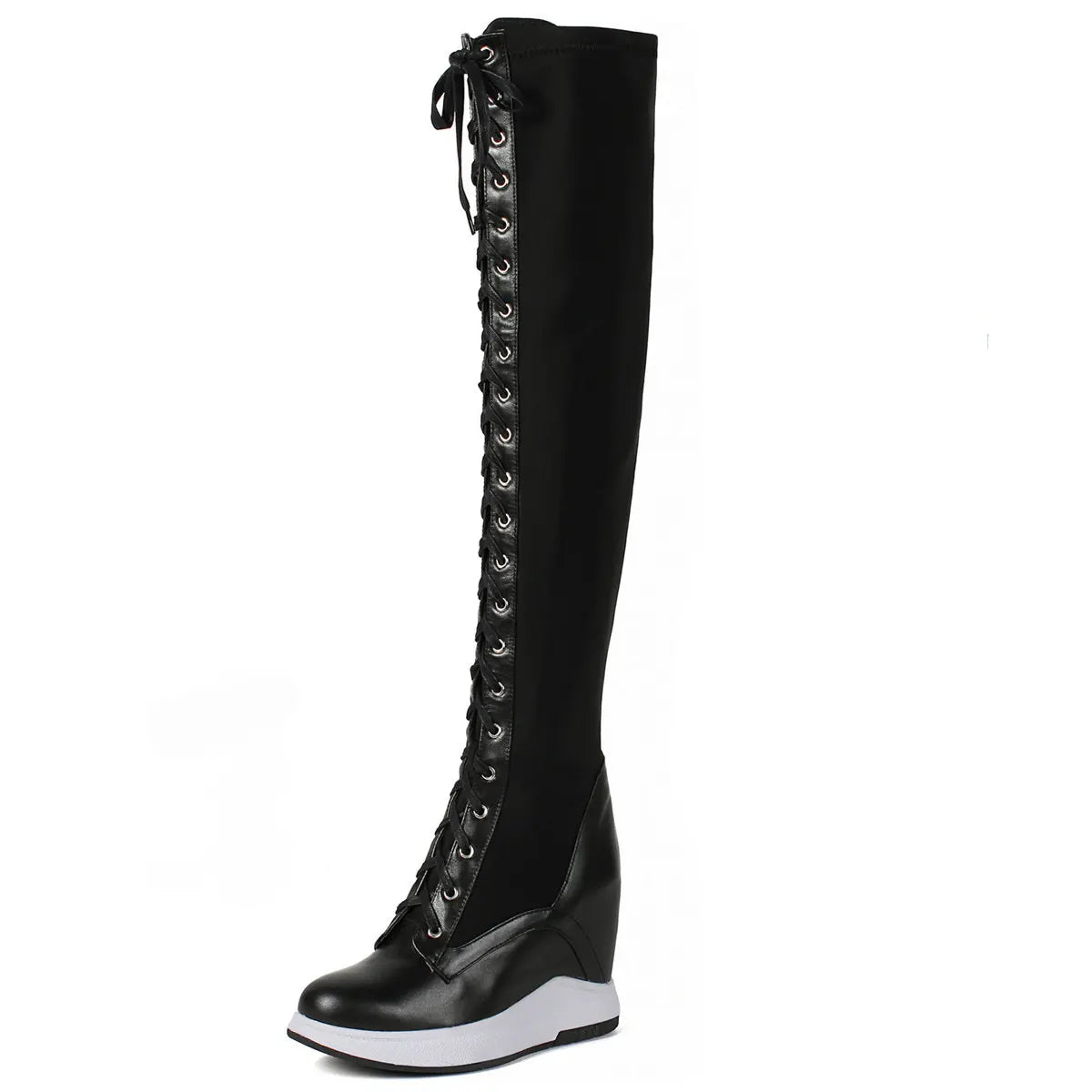 High Heel Pumps Plus Size 45 Shoes Women Big Size 46 Genuine Leather Wedges Over The Knee Boots Stretch Fabric Fashion Sneakers.