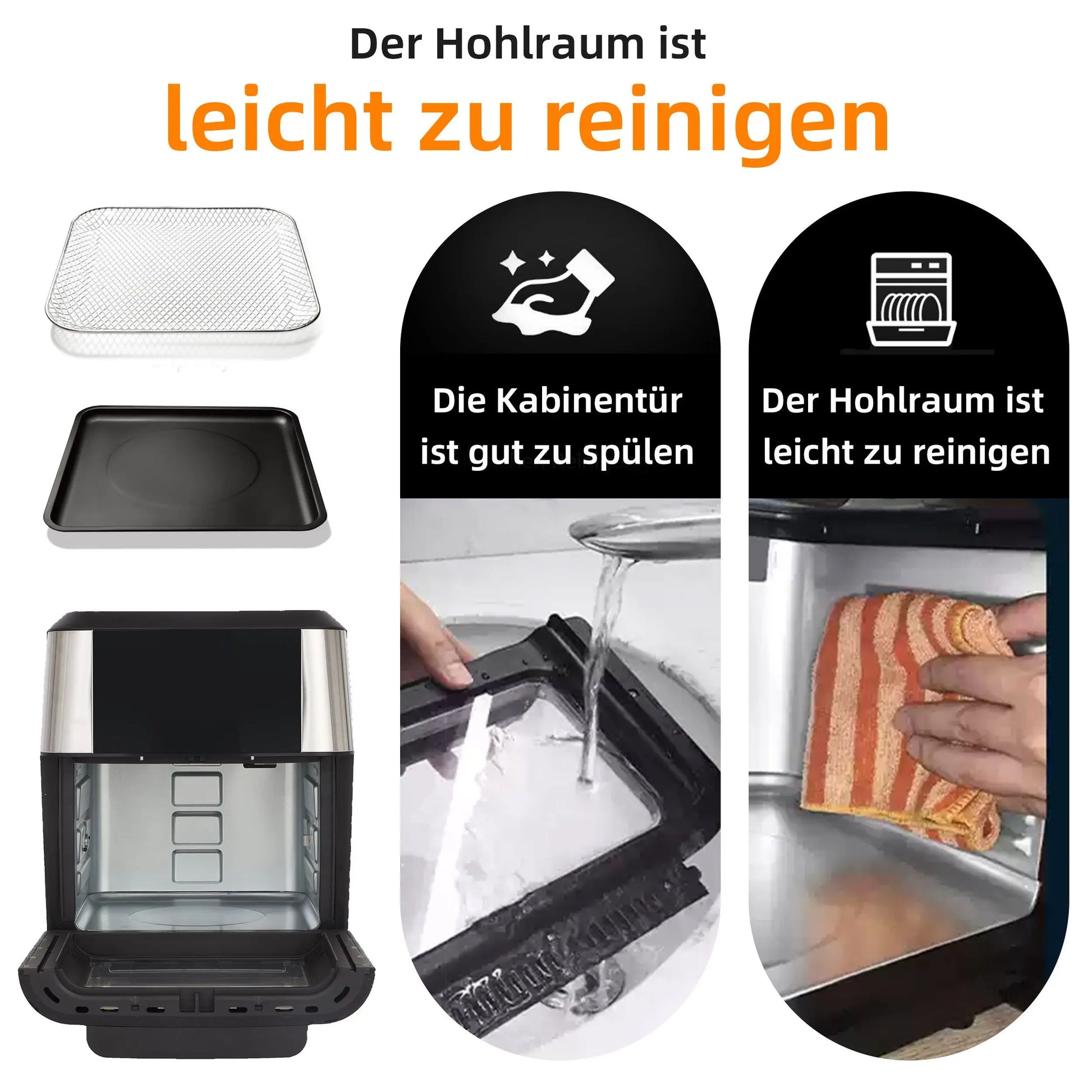 12L Air Fryer Mini Oven,Multi Function Smart machine Air fryers with Glass Viewing Window,Oilless Cooker with LED Touch Control.