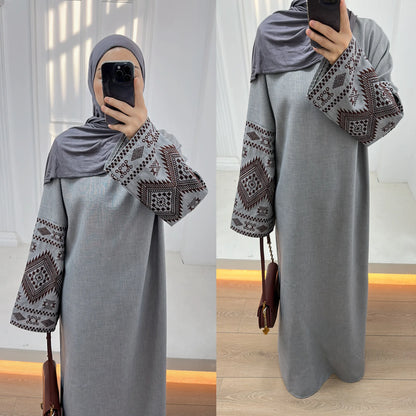 Eid Muslim Abaya for Women Party Embroidery Dresses Kaftan Arab Long Robe Islam Ramadan Dubai Abayas Vestidos Morocco Jalabiya.