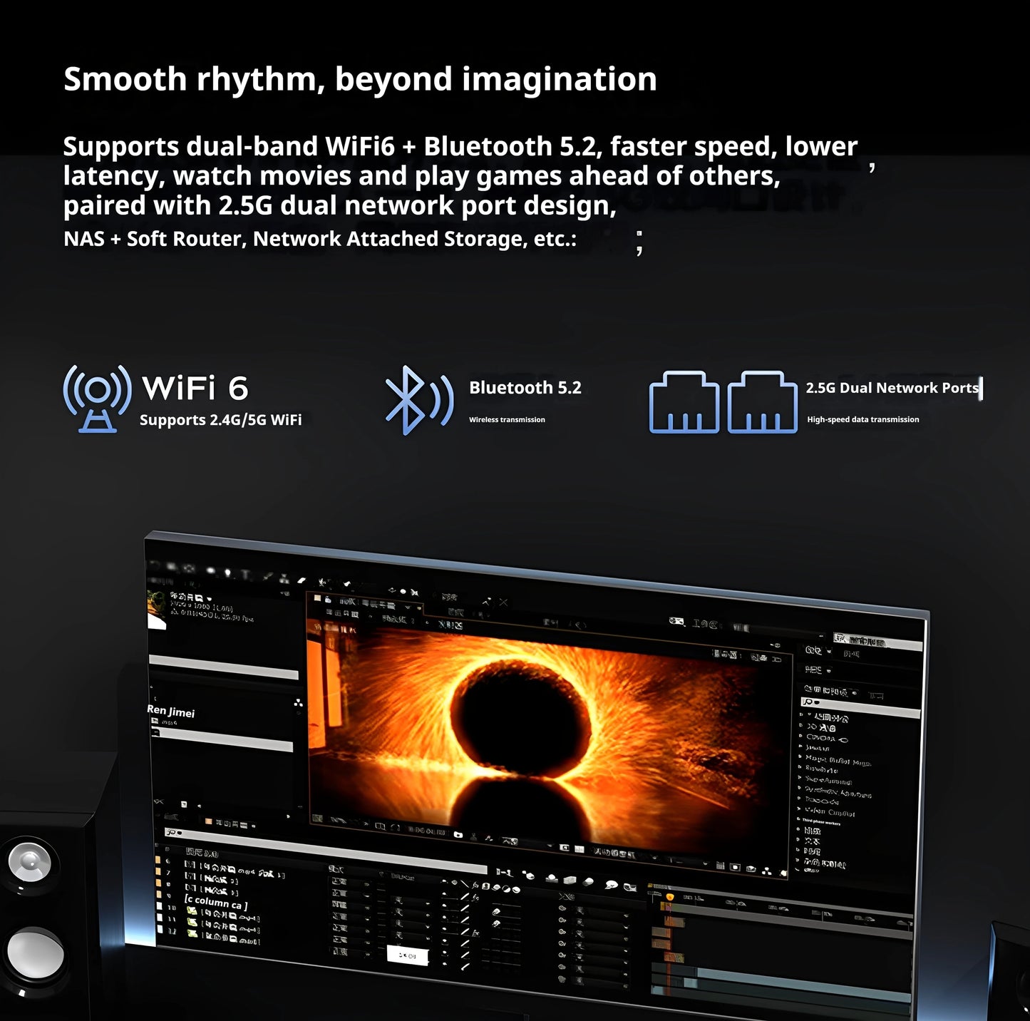 Mini Host Amd Ryzen R7-7735hs 8745hs Ddr5 70w  Wifi6 4k Pcie4.0 Ssd High-End Gaming Desktop Mini Host Diy Barebone System