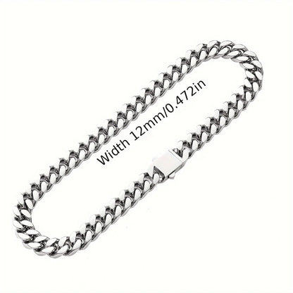 316 Stainless Steel Plated 18k Gold Fashion Crypto Cuban Chain Miami Rap Hip Hop Men's Bracelet Accessory