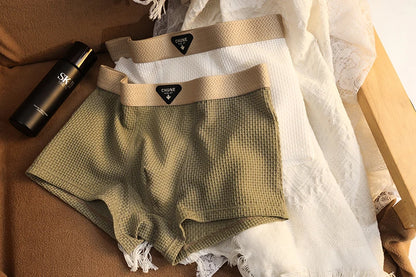 4 Stück Herren-Boxershorts, Eisseide, Unterwäsche, Unterhose, kühl, atmungsaktiv, sexy, schlankes Höschen, Netz-Dessous