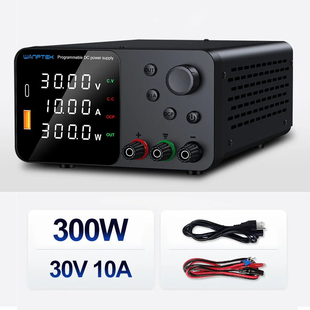 Wanptek Laboratory Power Supply Adjustable 30V 5A 30V 10A 60V 5A 120V 3A with Output Short Circuit Alarm DC Power Supply.