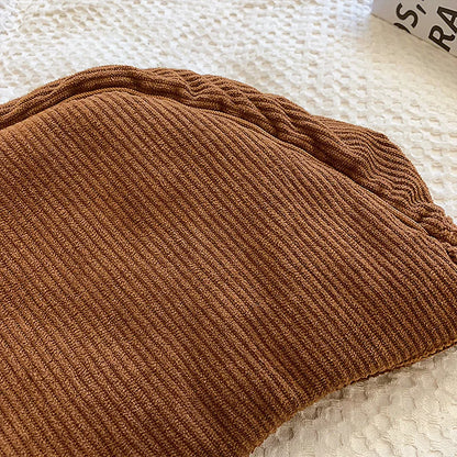 Solid Color Corduroy Women's Hobos Shoulder Bag Retro Casual Female Crossbody Bags Ladies Daily Travel Handbags Messenger Bag.