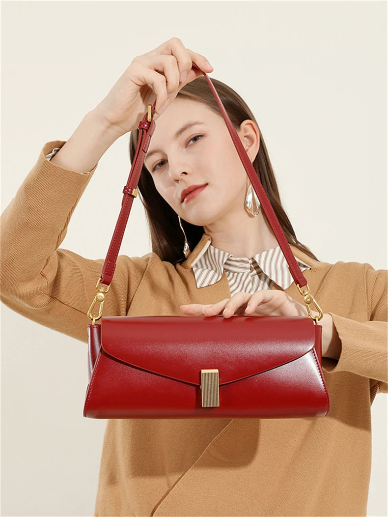 Hifashion Elegant Genuine Leather Underarm Shoulder Bags For Women 2025 Luxury Designer Crossbody Purses Square Ladies Handbags.