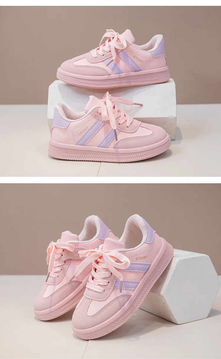 Autumn Girls Causal Shoes New Pu Leather Outdoor Sports Non-slip Childrens Boy Sneakers Luxury Soft Kids Sports Shoes Size 26-37.