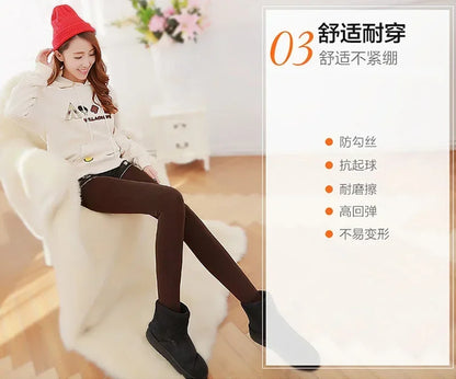 Women Winter Warm Tights Plus Size Pantyhose Thick Velvet Cashmere Fashion Colorful Tights Nylon Stretch Black Sexy High Tights