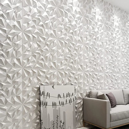 10pcs Diamond Design Decorated 3D Wallpanel, 30cmx30cm Matte White/Black/Golden, Diy Home Decoration Wallboard Wall stickers