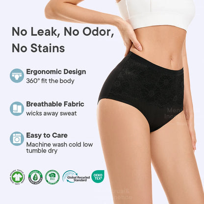 High Rise Women’s Incontinence Panties Multi-layer Leakproof Incontinence Underwear High Absorbency Reusable Eco-Frie.