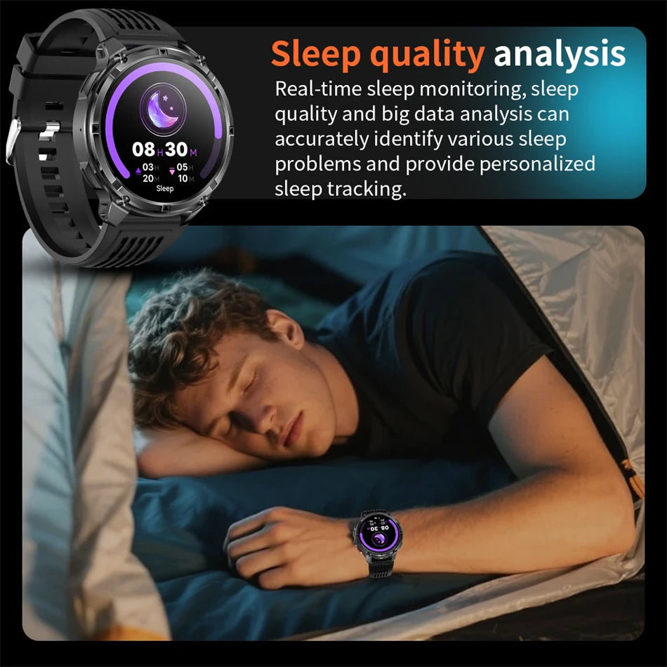 2025 New Military T-Rex 3 Smart Watch Men 1100mAh Battery AMOLED  IP68 Waterproof Outdoor Compass Bluetooth CallSport Smartwatch.