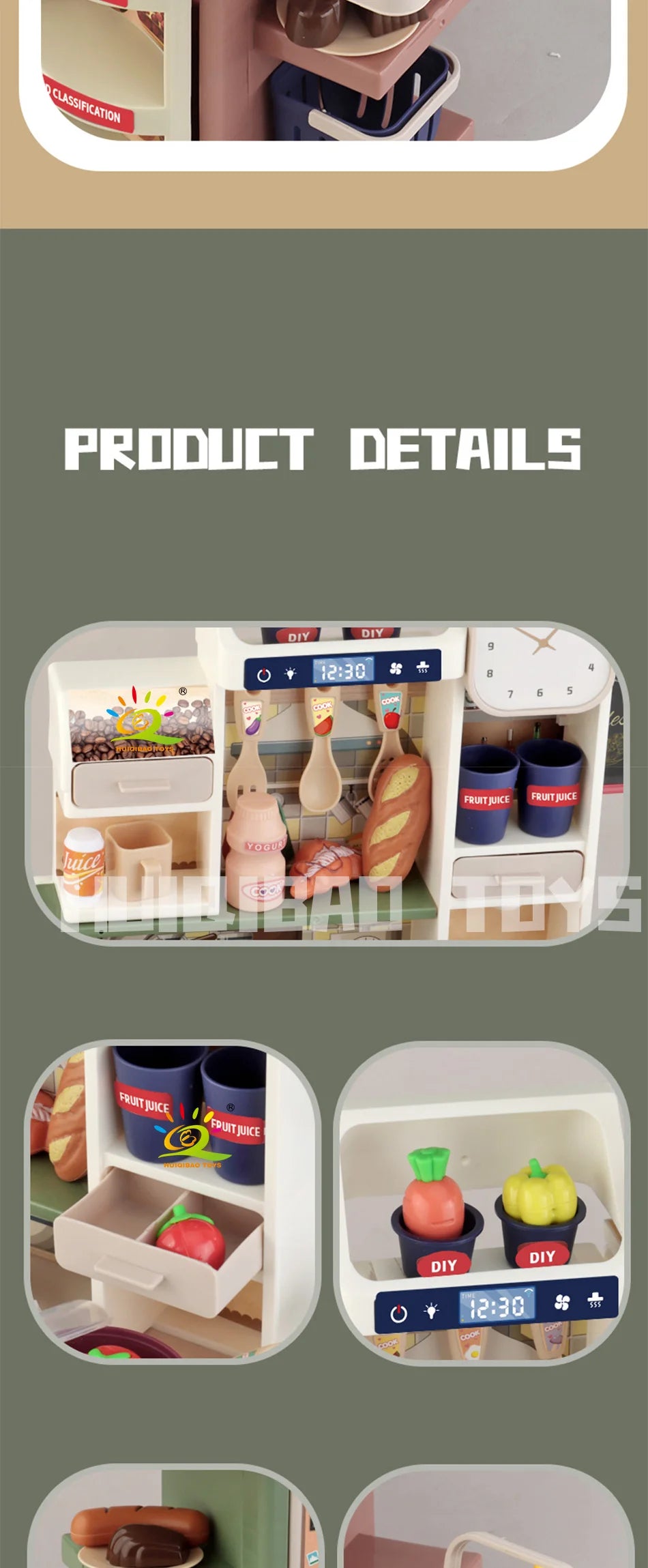 Baby's Housework Kitchen Playset Cooking Tableware Food Lihgting Sound Playing Pretend Educational Toy For Children Toddler Gift.