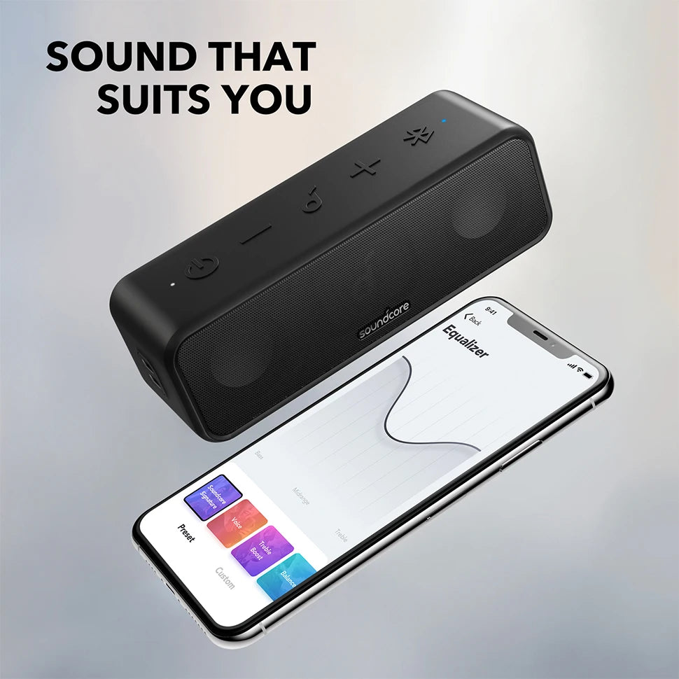 (EU stock) Soundcore 3 from Anker, Bluetooth 5.0 loudspeaker, 24H playing time, IPX7 waterproof, stereo sound with titanium membrane, Bas.