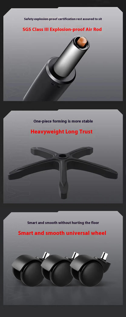 Gaming-Stuhl im Racing-Stil, drehbarer Bürostuhl, 8 cm dickes Latexkissen, verstellbarer Computersitz aus 135 Grad PU-Leder