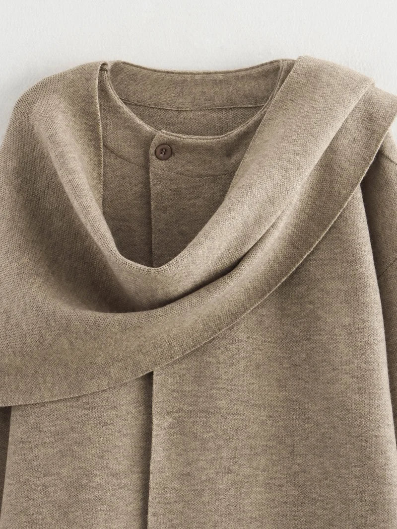 MUJER Plüsch-Wintermäntel für Damen, asymmetrischer Schal, Halbsaison-Jacke für Damen, Parkas, langärmelig, gepolsterter Mantel, Damenjacke.