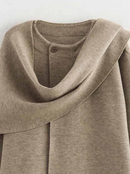 MUJER Plüsch-Wintermäntel für Damen, asymmetrischer Schal, Halbsaison-Jacke für Damen, Parkas, langärmelig, gepolsterter Mantel, Damenjacke.