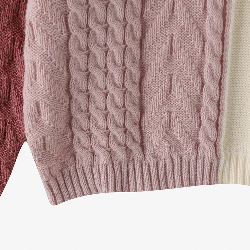 ZANZEA 2025 Autumn Patchwork Sweaters Women Pullovers Kintted Jumper Stylish Long Sleeve Winter Sweater O Neck Jumper Streetwear.