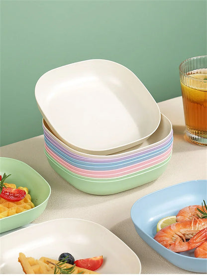 10pcs Multi-function Spit Bone Dish Food Grade Plastic  Round Square Set Dining Table Garbage Plate  Household Snack Fruit Plate.