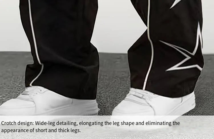 Paratrooper pants sports men's ice silk spring and summer straight work pants lace-up loose pants outdoor pants casual pants.