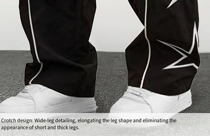 Paratrooper pants sports men's ice silk spring and summer straight work pants lace-up loose pants outdoor pants casual pants.