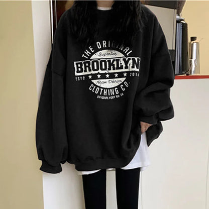 Women Hoodies 2025 Spring Woman clothing Office Lady Loose Coat Sweatshirts Letter Printed Pullovers Korean Fashion Y2k top Coat.