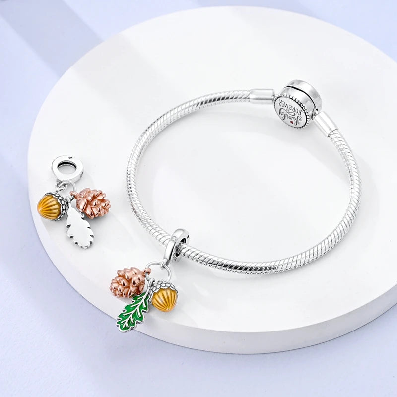 Flowers Series 925 Sterling Silver Sunflowers Tulip Carnation Charms Fit Original Bracelet  For Women Jewelry Making.