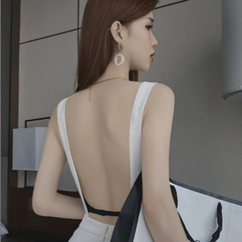 2024 Invisible Push Up Bra Backless Sexy Women Bras Low Cut Plunge Brassiere Open Back Wedding Underwear Seamless Lingerie.