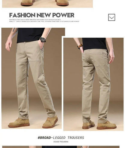 Men's Pants 97% Cotton Thick Business Casual Korean Grey Cargo Trousers Male Large Size 38 40 Brand Clothing Pant.