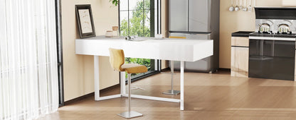 Klappbarer Schreibtisch – Multifunktional, faltbar, mit europäischen Steckdosen, Muschel-Design zum Verstecken des Unordnunges auf dem Schreibtisch