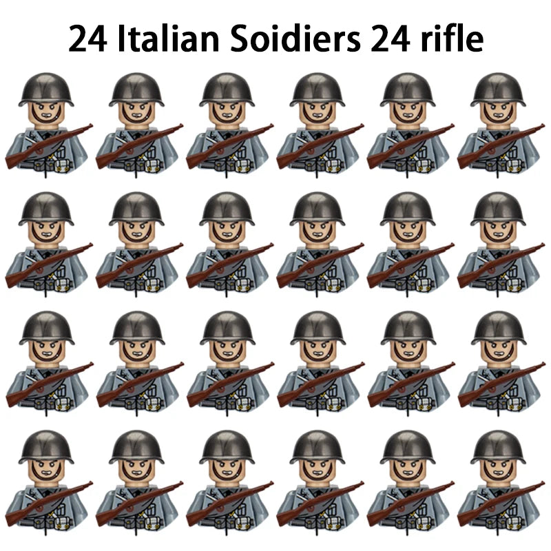 WWII Infantry Military Soldier War National Army Mini Gun Weapon Models Building Blocks Building Blocks Toys for Kids.