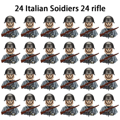 WWII Infantry Military Soldier War National Army Mini Gun Weapon Models Building Blocks Building Blocks Toys for Kids.