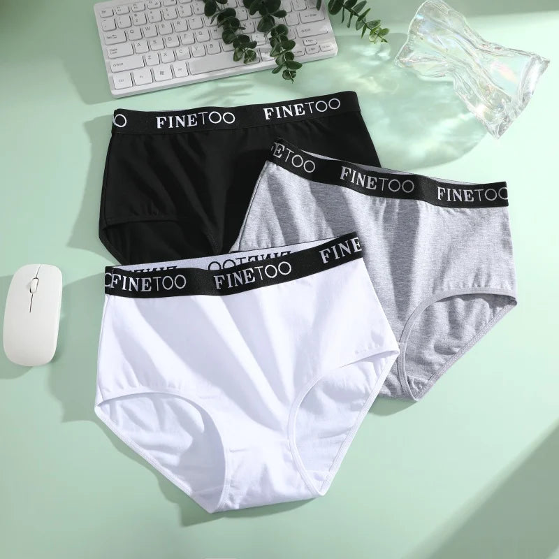 Finetoo 6Pcs/Set Women's Seamless Cotton Briefs Women Plus SizePanties Breathable Underwear Female Low Waist Soft Lingerie S-XXL