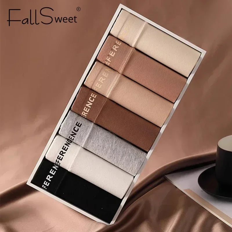 FallSweet 5Pcs Women Plus Size Cotton Panties Seamless Panties Comfort Breathable Underwear Girls Mid-Waist Briefs Sexy Lingerie.