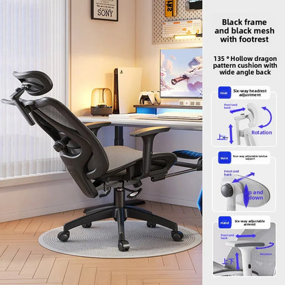 UVR Gaming-Computerstuhl, ergonomisches Design, Sessel, bequemer Mesh-Personenstuhl, Feldverstellbarer Drehstuhl, Bürostuhl