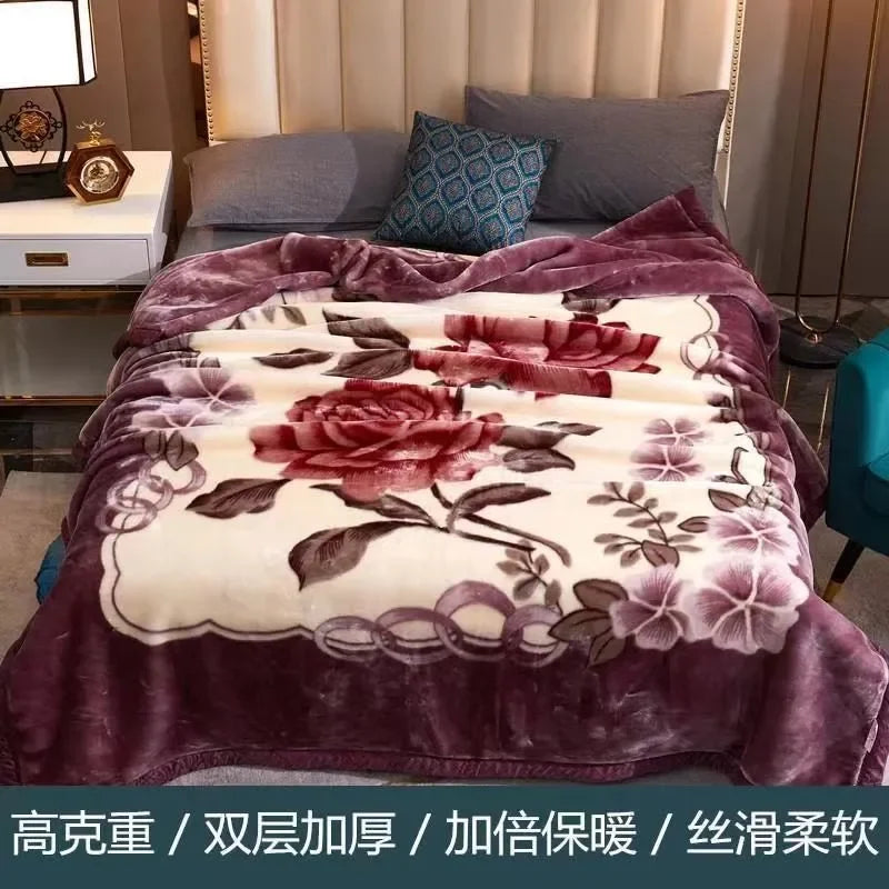 [2.5Kg] Double-layer g-thickened Raschel  - et Winter wedding Fine woven fleece Double-sided.